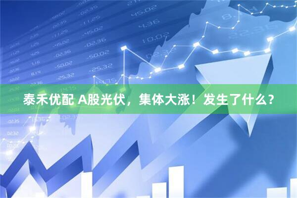 泰禾优配 A股光伏，集体大涨！发生了什么？